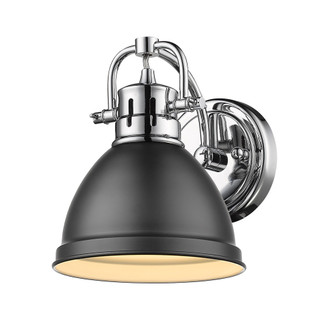 Yep by Golden Lighting Duncan 1-light Vanity in Chrome and Matte Black shade (36|3602-BA1 CH-BLK)