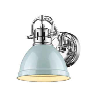 Yep by Golden Lighting Duncan 1-light Vanity in Chrome and Seafoam shade (36|3602-BA1 CH-SF)