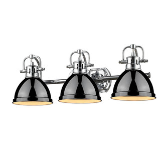 Yep by Golden Lighting Duncan 3-light Vanity in Chrome and Black shade (36|3602-BA3 CH-BK)