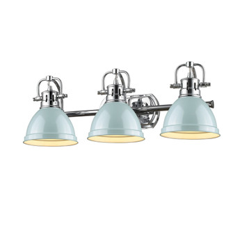 Yep by Golden Lighting Duncan 3-light Vanity in Chrome and Seafoam shade (36|3602-BA3 CH-SF)