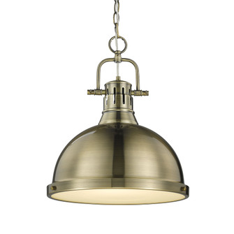 Yep by Golden Lighting Duncan 1-light 14in Chain Hung Pendant in Aged Brass (36|3602-L AB-AB)