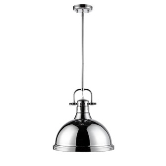 Duncan 1 Light Pendant with Rod in Chrome with a Chrome Shade (36|3604-L CH-CH)