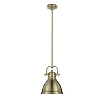 Duncan Mini Pendant with Rod in Aged Brass with an Aged Brass Shade (36|3604-M1L AB-AB)