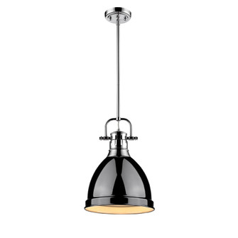 Duncan Small Pendant with Rod in Chrome with a Black Shade (36|3604-S CH-BK)