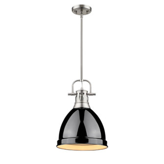 Duncan Small Pendant with Rod in Pewter with a Black Shade (36|3604-S PW-BK)