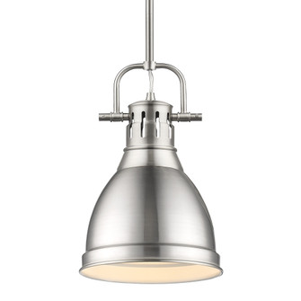 Yep by Golden Lighting Duncan 1-light 9in Rod Hung Pendant in Pewter (36|3604-S PW-PW)
