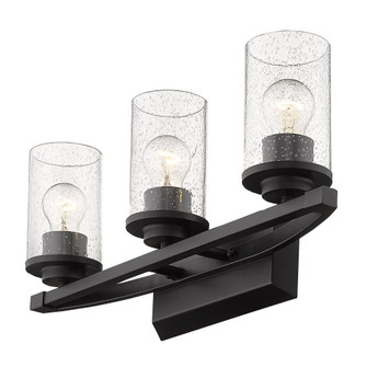 Golden Lighting Mercer 3-light Vanity in Matte Black (36|4309-BA3 BLK-BLK-SD)
