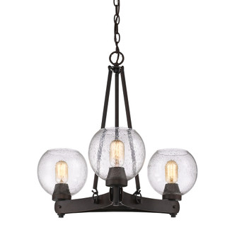 Galveston 3-Light Chandelier in Rubbed Bronze with Seeded Glass (36|4855-3 RBZ-SD)