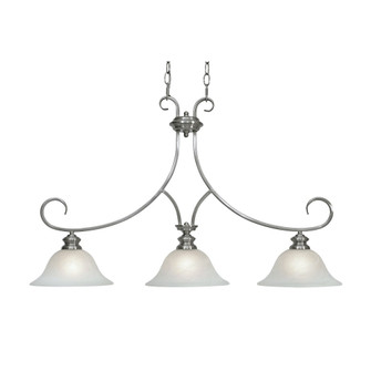 Lancaster 3 Light Linear Pendant in Pewter with Marbled Glass (36|6005-10 PW)