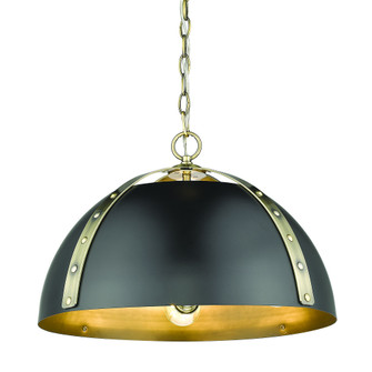 Golden Lighting Aldrich 3-light Pendant in Aged Brass (36|6928-3P AB-BLK)