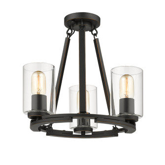 Wry Lighting Monroe 3-light Chandelier in Matte Black (36|7041-3 BLK-CLR)