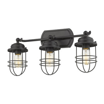 Golden Lighting Seaport 3-light Vanity in Matte Black (36|9808-BA3 BLK)