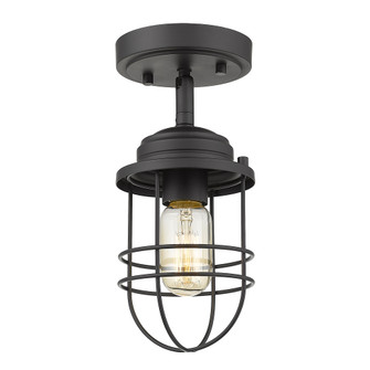 Golden Lighting Seaport 1-light Semi-Flush Mount in Matte Black (36|9808-SF BLK)