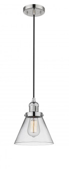 Cone - 1 Light - 8 inch - Polished Nickel - Cord hung - Mini Pendant (3442|201C-PN-G42)