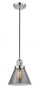 Cone - 1 Light - 8 inch - Polished Nickel - Cord hung - Mini Pendant (3442|201C-PN-G43)