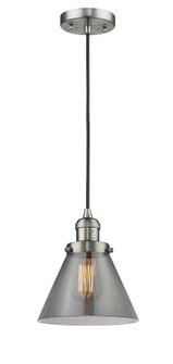 Cone - 1 Light - 8 inch - Brushed Satin Nickel - Cord hung - Mini Pendant (3442|201C-SN-G43)