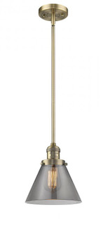 Cone - 1 Light - 8 inch - Brushed Brass - Stem Hung - Mini Pendant (3442|201S-BB-G43)