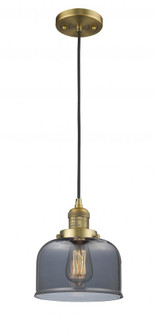 Bell - 1 Light - 8 inch - Brushed Brass - Cord hung - Mini Pendant (3442|201C-BB-G73)