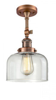 Bell - 1 Light - 8 inch - Antique Copper - Adjustable Semi-Flush Mount (3442|201F-AC-G72)