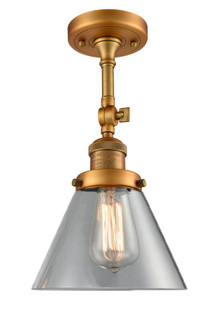 Cone - 1 Light - 8 inch - Brushed Brass - Adjustable Semi-Flush Mount (3442|201F-BB-G42)