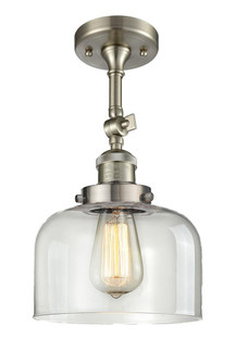 Bell - 1 Light - 8 inch - Brushed Satin Nickel - Adjustable Semi-Flush Mount (3442|201F-SN-G72)