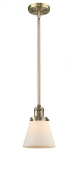 Cone - 1 Light - 6 inch - Brushed Brass - Stem Hung - Mini Pendant (3442|201S-BB-G61)