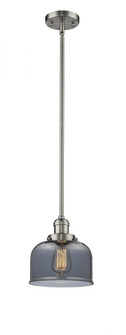 Bell - 1 Light - 8 inch - Brushed Satin Nickel - Stem Hung - Mini Pendant (3442|201S-SN-G73)