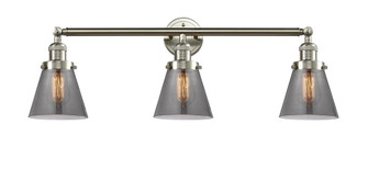 Cone - 3 Light - 30 inch - Brushed Satin Nickel - Bath Vanity Light (3442|205-SN-G63)
