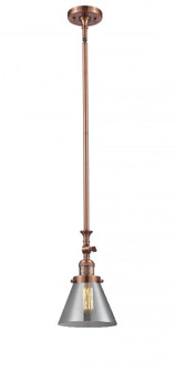 Cone - 1 Light - 8 inch - Antique Copper - Stem Hung - Adjustable Mini Pendant (3442|206-AC-G43)