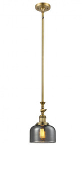 Bell - 1 Light - 8 inch - Brushed Brass - Stem Hung - Adjustable Mini Pendant (3442|206-BB-G73)
