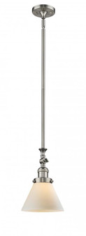 Cone - 1 Light - 8 inch - Brushed Satin Nickel - Stem Hung - Mini Pendant (3442|206-SN-G41)