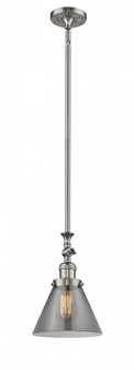 Cone - 1 Light - 8 inch - Brushed Satin Nickel - Stem Hung - Mini Pendant (3442|206-SN-G43)