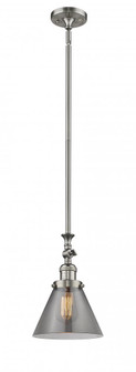 Cone - 1 Light - 8 inch - Brushed Satin Nickel - Stem Hung - Adjustable Mini Pendant (3442|206-SN-G43)