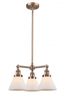 Cone - 3 Light - 22 inch - Antique Copper - Stem Hung - Chandelier (3442|207-AC-G41)