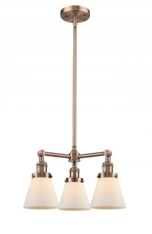 Cone - 3 Light - 19 inch - Antique Copper - Stem Hung - Chandelier (3442|207-AC-G61)