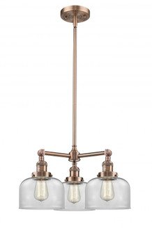 Bell - 3 Light - 22 inch - Antique Copper - Stem Hung - Chandelier (3442|207-AC-G72)