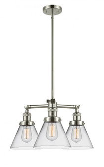 Cone - 3 Light - 22 inch - Polished Nickel - Stem Hung - Chandelier (3442|207-PN-G42)