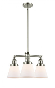 Cone - 3 Light - 19 inch - Polished Nickel - Stem Hung - Chandelier (3442|207-PN-G61)