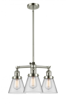 Cone - 3 Light - 19 inch - Polished Nickel - Stem Hung - Chandelier (3442|207-PN-G62)