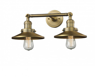 Railroad - 2 Light - 18 inch - Brushed Brass - Adjustable Bath Vanity Light (3442|208-BB-M4)