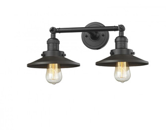 Railroad - 2 Light - 18 inch - Oil Rubbed Bronze - Adjustable Bath Vanity Light (3442|208-OB-M5)