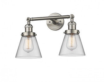 Cone - 2 Light - 16 inch - Brushed Satin Nickel - Adjustable Bath Vanity Light (3442|208-SN-G62)
