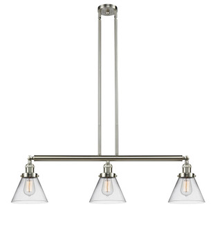 Cone - 3 Light - 40 inch - Brushed Satin Nickel - Stem Hung - Adjustable Island Light (3442|213-SN-G42)