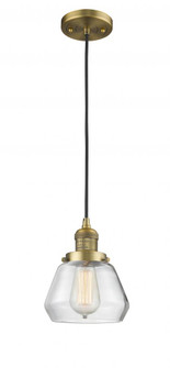 Fulton - 1 Light - 7 inch - Brushed Brass - Cord hung - Mini Pendant (3442|201C-BB-G172)
