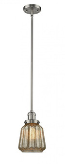 Chatham - 1 Light - 7 inch - Brushed Satin Nickel - Stem Hung - Mini Pendant (3442|201S-SN-G146)