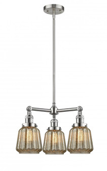 Chatham - 3 Light - 24 inch - Brushed Satin Nickel - Stem Hung - Chandelier (3442|207-SN-G146)