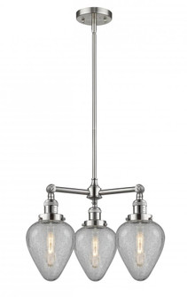 Geneseo - 3 Light - 26 inch - Brushed Satin Nickel - Stem Hung - Chandelier (3442|207-SN-G165)
