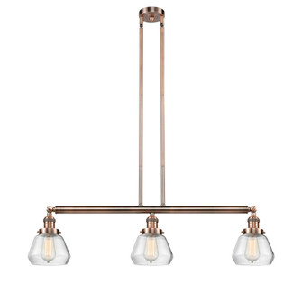 Fulton - 3 Light - 39 inch - Antique Copper - Stem Hung - Adjustable Island Light (3442|213-AC-G172)