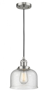 Bell - 1 Light - 8 inch - Brushed Satin Nickel - Cord hung - Mini Pendant (3442|201C-SN-G74)