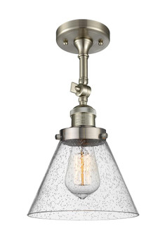 Cone - 1 Light - 8 inch - Brushed Satin Nickel - Adjustable Semi-Flush Mount (3442|201F-SN-G44)